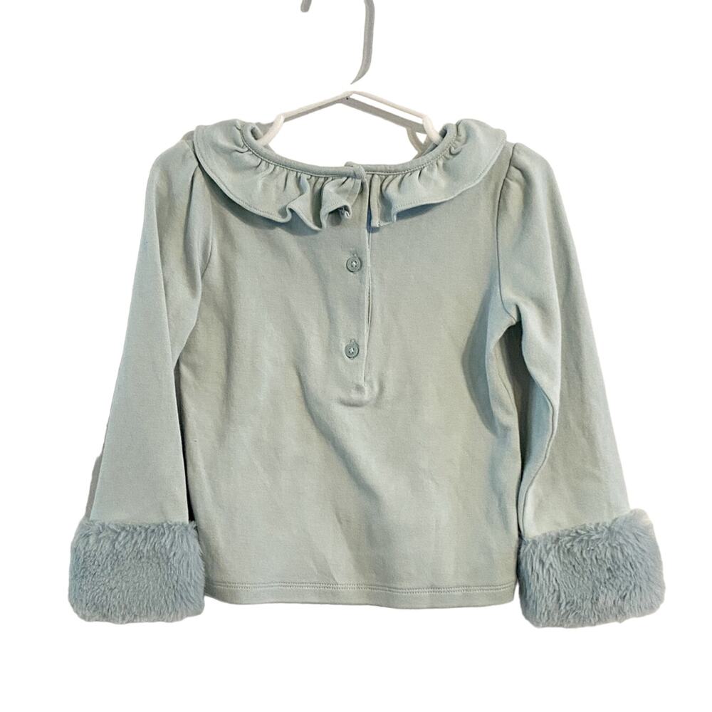 Janie And Jack Top With Faux Fur Cuffs Size 3 - Picture 3 of 5
